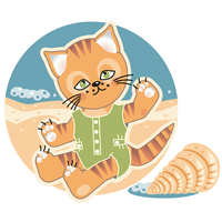 kitten at beach