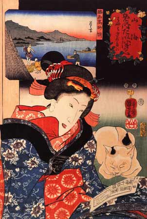 kuniyoshi utagawa women and cat